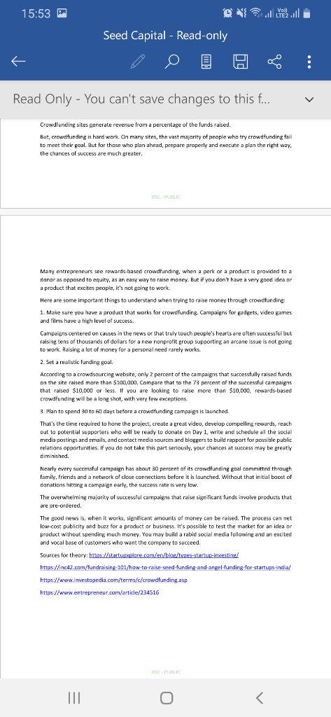 15:53 @at Sulle Seed Capital - Read-only Read Only - You cant save changes to this f... v Crowdfunding sites generate revenu