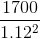 \frac{1700}{1.12^2}