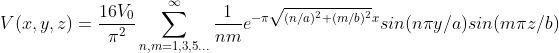 V(x, y, z) = 16VÓ n,m= 1.3.5