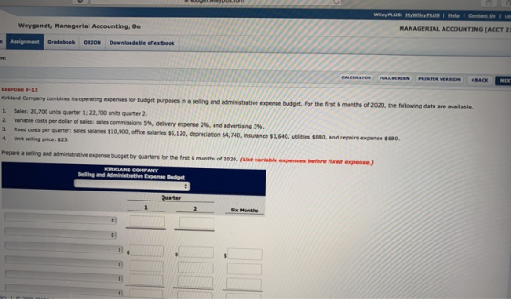 gewys. WileyPLUS: MYWEYPLUS | Help Contact Us | Lo Weygandt, Managerial Accounting, Se Assignment Gradebook ORION Downloadabl