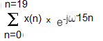 n=19 Σ χ(n) x eju15η n 0