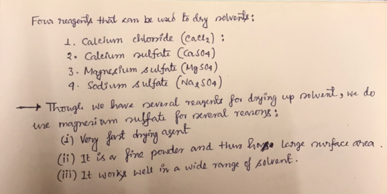 Four reagerts thal com be wab t dry nolver .Caleium chlonide (caelz): 2. Caleium ulfat CCas04) 3. Magncsfum swlfnt (Mgsoa) 4.