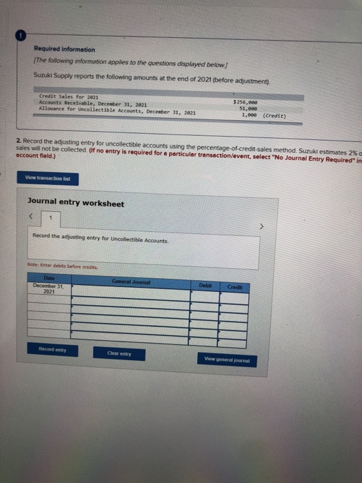 Required information The following information applies to the questions displayed below Suzuki Supply reports the following a