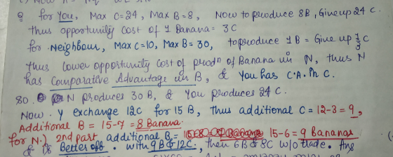 ,Neighbour, waxC-lo, M.x8-30, Cost ol puod o4 Banana un N, thus N C A.ih C Now y exchange lac for 15 B, thus additienal C- 12-3-9, Additional B = 15-Y -8-Banawa N.). 2nd Pau, additional G-1 past addl(65-Banano