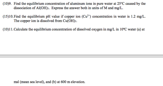 Find the equilibrium concentration of aluminum ion