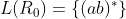 L(R) = {(ab)* )