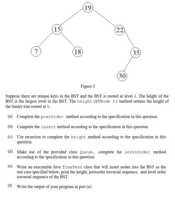 30 Figure 3 Suppose there are unique keys in the BST and the BST is rooted at level 1. The height of the BST is the largest l