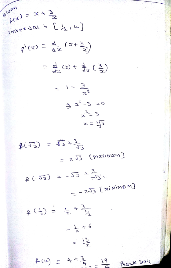 Given x+ 3 ecx) = oreovala [6,47 p! (0) - test (****) (1) + ( j k x?-3 =0 x²=3 It w $(53) - $5+ = 253 (maximam] $(-43) = -53