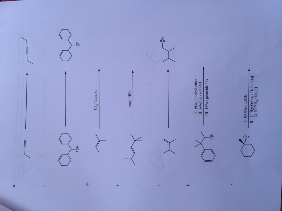 Image for 5. For each of the following reactions, please provide either the missing reagent(s) and condition(s) or the