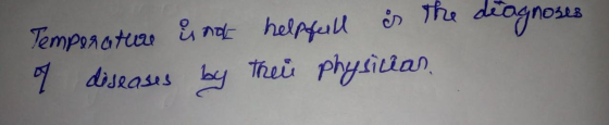 Temperature is not helpfull is the diagnoses of diseases by their physician,
