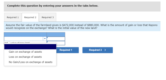 Complete this question by entering your answers in the tabs below. Required 1 Required 2 Required 3 Assume the fair value of