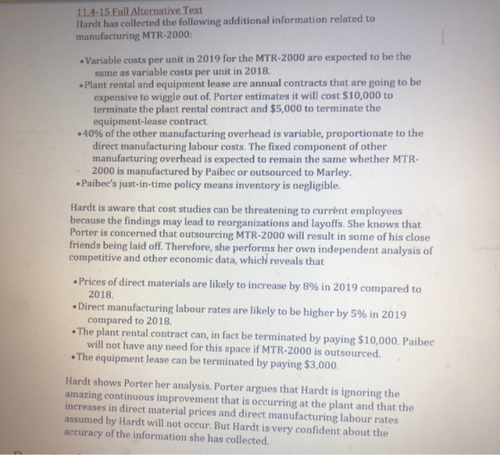 11.4-15 Full Alternative Text Hardt has collected the following additional information related to manufacturing MTR-2000: Var