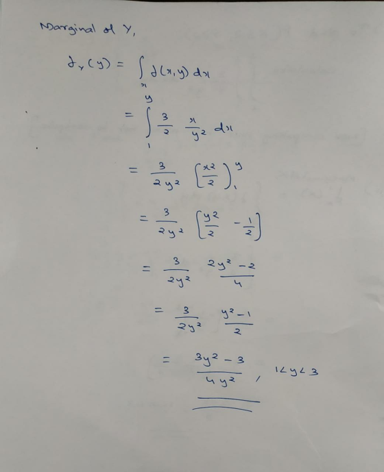 Marginal of Y, 2,65) = Ly, u) aa U dal ५२ - 3 %3D ७.) २५२ 3 - (५२ २५ २ २५ -2 २४२ %3D 3 ५२- २७२ २ ।। 3५२ - 3 ५५२ 1293
