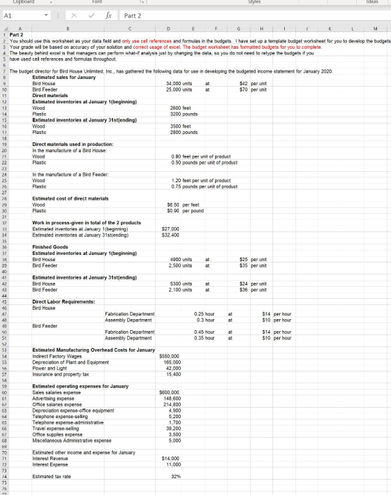 Clipboard Font Styles Ideas X fx Part 2 D E F G H I J K L M L 1 Part 2 2 You should use this worksheet as your data field and