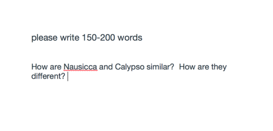 please write 150-200 words How are Nausicca and Calypso similar? How are they different?