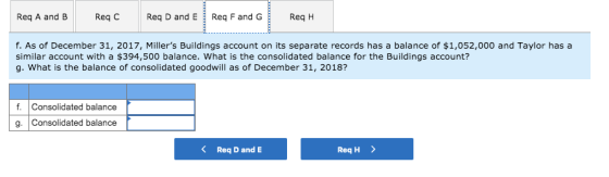 Req A and B ReqC Reg D and E Req F and G ReqH f. As of December 31, 2017, Millers Buildings account on its separate records