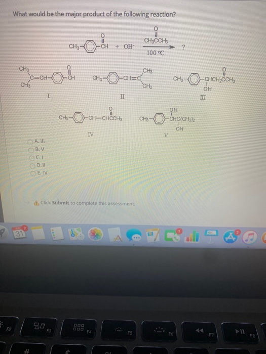 What would be the major product of the following reaction? CH3CCHE + OH 100 °C CH CECH CH3 CHE CH CHE -CH=C CHE II CHCH.CCHE