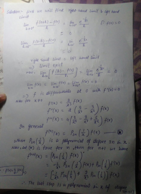 solution - first we will find right hand limit & left hand limit floth) - flo) = line [: flod=0 hot lim fro-h) -fo) = line th