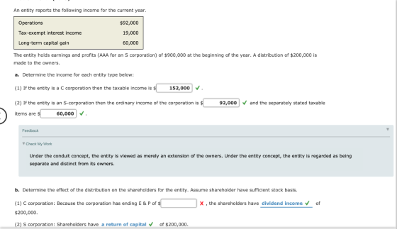 An entity reports the following income for the current year. Operations $92,000 Tax-exempt interest income 19,000 Long-term c