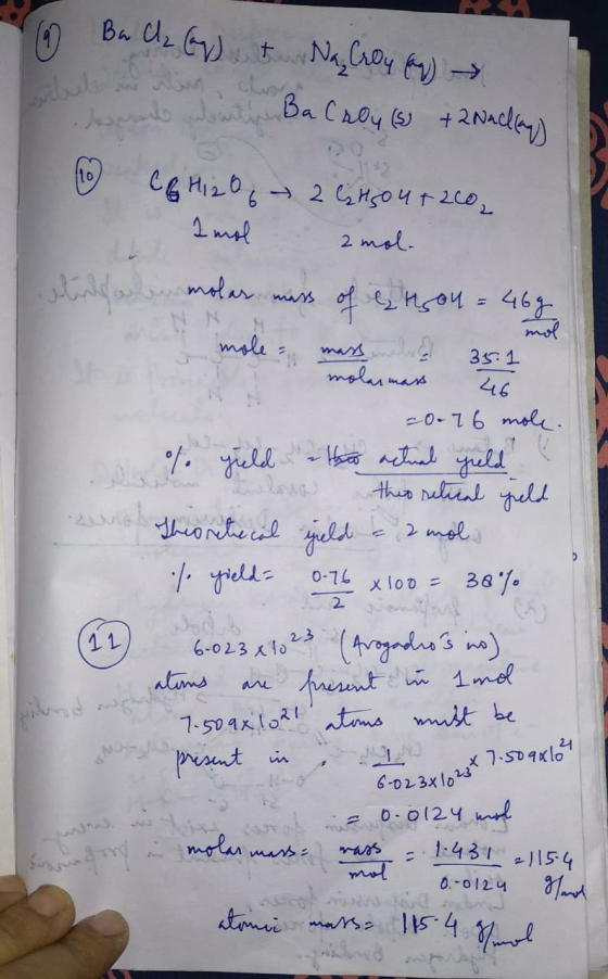 - Ba C (ap) Nag Croy ay) who buitine Ba Croy (s) +2 Nackay ای ارگان Co H12 O 2 C 450 u + 2002 1 mol 2 mol. stiklalin molar ma