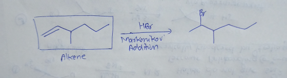 HBO Markonikov Addition Alkene