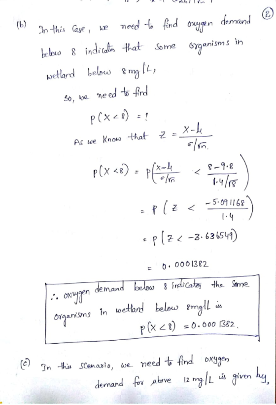 (b) In this ase nygen demand Grganisms below 8 inditalin that Some kvetlard below mg IL, ne ed to frd 50, e PCX6) x- As we Kn