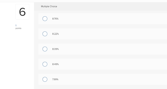 Multiple Choice 8.76% polnts 8.22% 8.09% 8.49% 7.99%