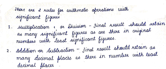 There are d rules for arithmetic operations with significant figures 1. Multiplication e Or Division - Final result should ve