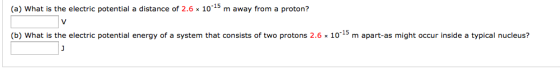 What is the electric potential a distance of 2.6 t