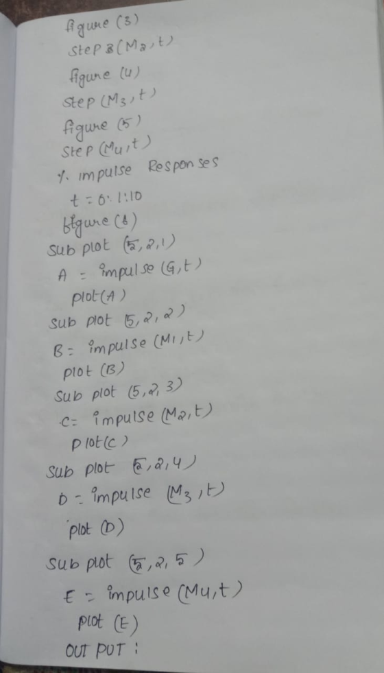 figure (3) Step 3 (Mast) figure (4) Step (M3 st) figure (5) Step (Murt) V. impulse Responses t = 6:1:10 figure (6) sub plot (