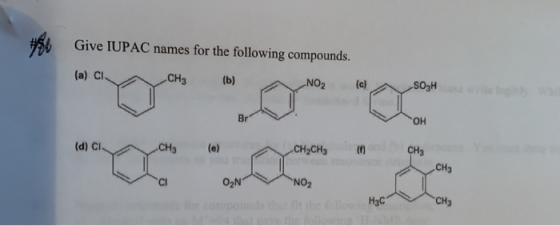Give IUPAC names for the following compounds. (a) C CH₂ (b). NO₂ ( ca SOZH OH H3CCH3
