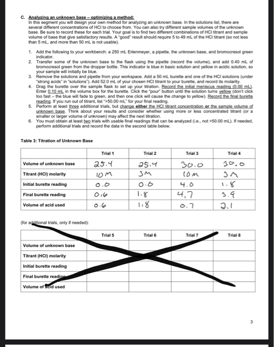 C. Analyzing an unknown base - optimizing a method: In this segment you will design your own method for analyzing an unknown