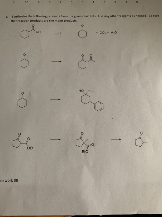 Synthesize the following products from the given reactants. Use any other reagents as needed. Be sure that reaction products