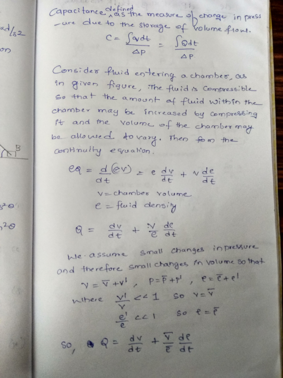 ده Capacitance dets the measure of change in press are due to the storage of Volume floul. c= Saudt - Sade on AP AP. Conside