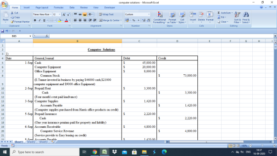 Ca computer solutions - Microsoft Excel Home Insert Page Layout Formulas Data Review View Developer (?) X х Σ AutoSum και * C