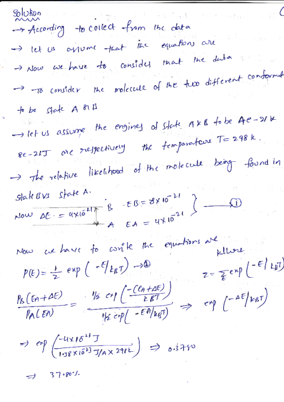 Solutions e → According to collect from the data let us anume that the equations are d → Now we have to consider that the den