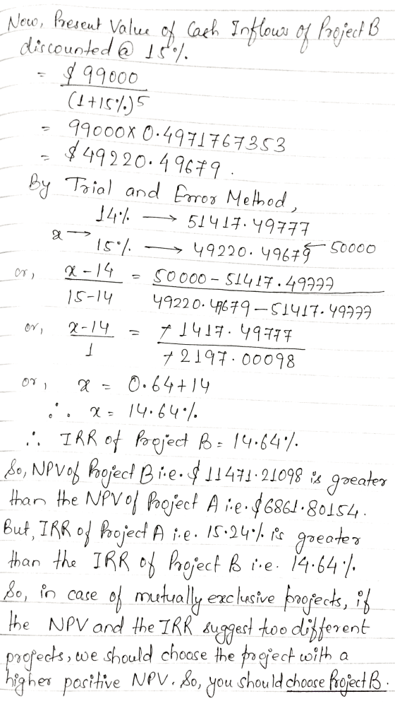 of X 50000 Now, Present Value discounted @ 18% $ 99000 (1+ICS 99000x 0.4971767353 $ 49220.49679. By Trial and Error Method, 1