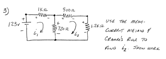 3) 900n ww USE THE MESH /23v 1.2K 720 s2 CURRENT MIE1>0 SHow woRK No