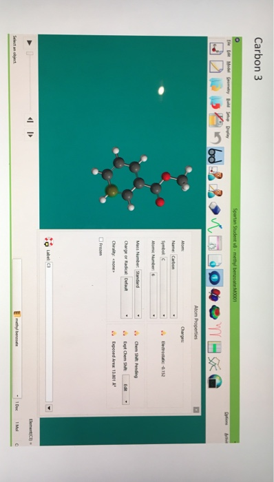 Carbon 3 Spartan Student methyl berat M001 D anbod 3 Bor06 NEKG Atom Properties Charges Name: Carbon Electrostatic-0.152 Atom