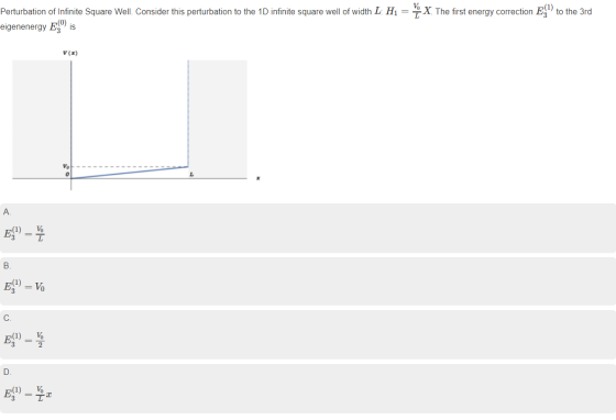 X. The first energy correction E) to the 3rd Perturbation of Infinite Square Well. Consider this perturbation to the 1D infin