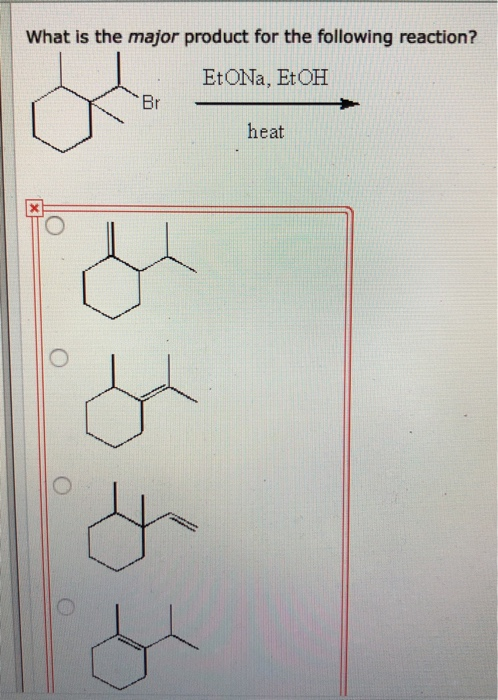 What is the major product for the following reaction? EtON, EtOH heat