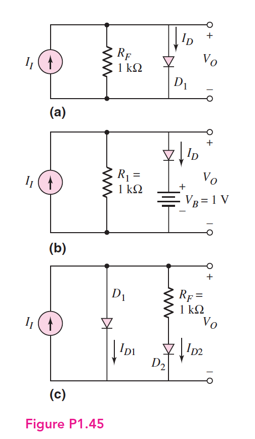 + 6 BRE Fiks o + 6 theo 5 3 R1 = < 1 k92 6 + 6 RE= S 1102 D21 (c) Figure P1.45