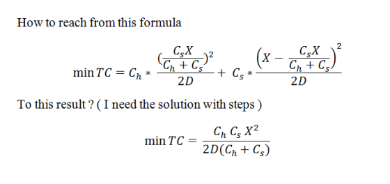 How to reach from this formula 2D 2D To this result? (I need the solution with steps)