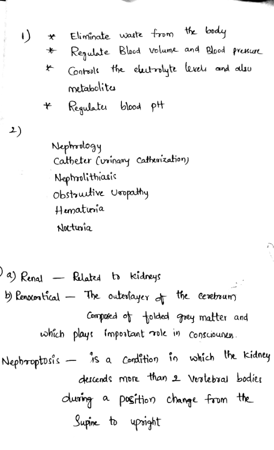 Eliminate waste from the body Regulate Blood volume and Blood preKure the euutrlyte leeu and clsu ) Contoole metabolites Regu