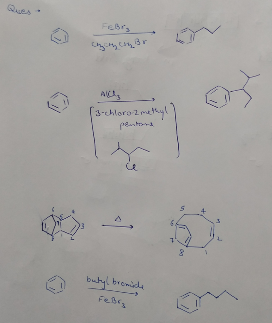 Ques- Febrz С ч, н. 3r Allz 3-chloro-2 methyl pentane ce 5 4 Л 3 3 2. butyl bromide FeSca