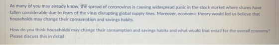 As many of you may already know, the spread of coronovirus is causing widespread panic in the stock market where shares have