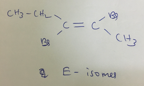 CH3-CH C C CH3 E-isomes