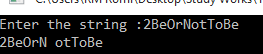 Enter the string :2BeOrNotToBe 2BeOrN otToBe