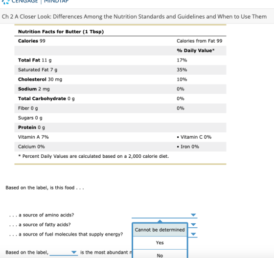 CENGAGE MINUTAP Ch 2 A Closer Look: Differences Among the Nutrition Standards and Guidelines and When to Use Them Nutrition F
