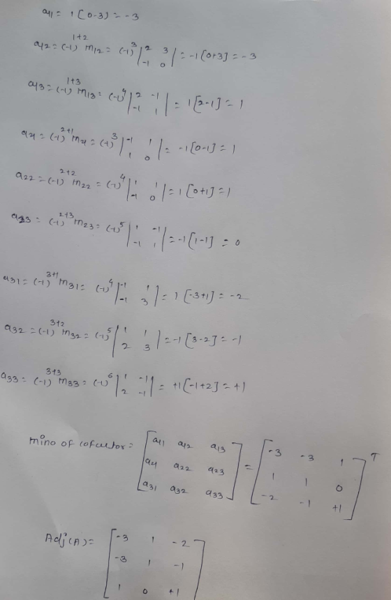alla (0-3) = -3 I +2 a42= 65 M2 = 16-18 12 3 1 2 -1 [013] = -3 1t3 C43?(-1) Mig: C-3111112-11-1 94261322 (431 12-(0-13 = 1